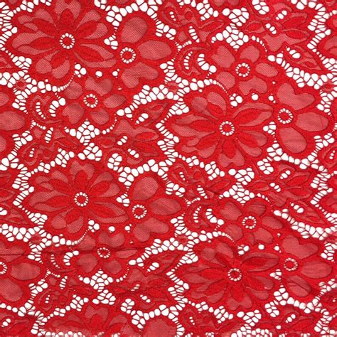 red stretch lace fabric